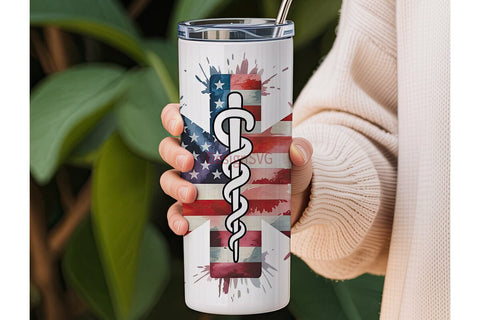 Patriotic Paramedic 20oz Tumbler Wrap Sublimation DesignSVG 