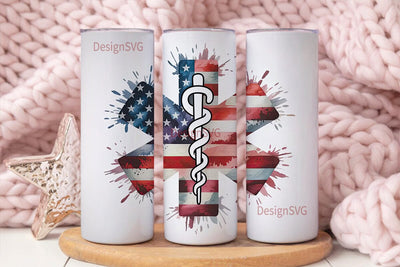 Patriotic Paramedic 20oz Tumbler Wrap Sublimation DesignSVG 