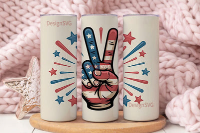 Patriotic Peace Sign 20oz Tumbler Wrap Sublimation DesignSVG 
