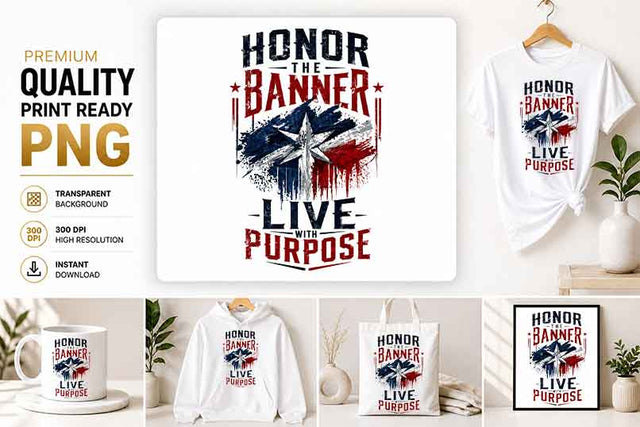 Patriotic PNG | Honor The Banner Sublimation Design SVG BillahCrafts 