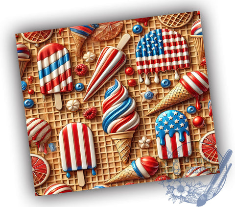 Patriotic Popsicle 20oz Tumbler, Popsicle Design, 20oz Sublimation, Summer Drinkware, Patriotic Treats, Fun Dessert Tumbler, Unique Summer Gift Sublimation ToriDesigns 