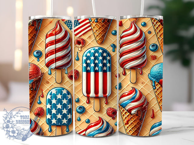 Patriotic Popsicle 20oz Tumbler, Popsicle Design, 20oz Sublimation, Summer Drinkware, Patriotic Treats, Fun Dessert Tumbler, Unique Summer Gift Sublimation ToriDesigns 