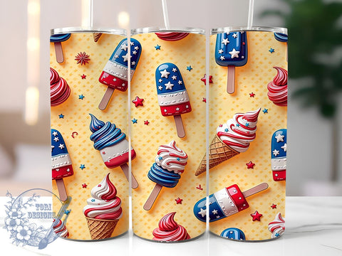 Patriotic Popsicle 20oz Tumbler, Popsicle Design, 20oz Sublimation, Summer Drinkware, Patriotic Treats, Fun Dessert Tumbler, Unique Summer Gift Sublimation ToriDesigns 