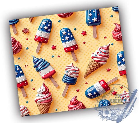 Patriotic Popsicle 20oz Tumbler, Popsicle Design, 20oz Sublimation, Summer Drinkware, Patriotic Treats, Fun Dessert Tumbler, Unique Summer Gift Sublimation ToriDesigns 