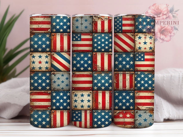 Patriotic Popsicle Art 20oz Tumbler, Patriotic Popsicle, Kawaii Style, Red White Blue, Cute Pattern, Festive Illustration, Skinny Tumbler, Sublimation PNG Sublimation Li Zamperini 
