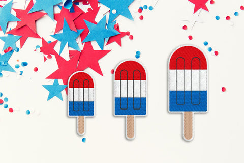 Patriotic Popsicle ITH Feltie Applique Embroidery Embroidery/Applique DESIGNS Designed by Geeks 