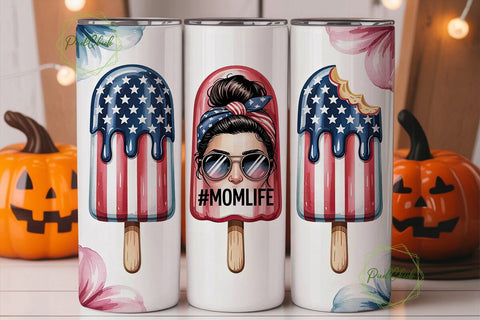 Patriotic Popsicle Mom 20oz Tumbler Sublimation PixelChick 