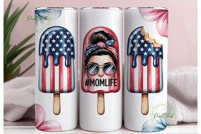 Patriotic Popsicle Mom 20oz Tumbler Sublimation PixelChick 