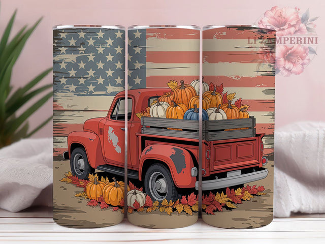 Patriotic Pumpkin USA Fall Tumbler Wrap, Patriotic Fall Tumbler, 20oz Skinny Tumbler, USA Pumpkin Tumbler Wrap, Fall Sublimation Design, Tumbler Design Download, Thanksgiving Tumbler Sublimation Li Zamperini 