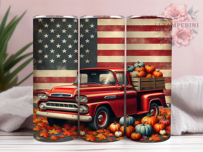 Patriotic Pumpkin USA Fall Tumbler Wrap, Patriotic Fall Tumbler, 20oz Skinny Tumbler, USA Pumpkin Tumbler Wrap, Fall Sublimation Design, Tumbler Design Download, Thanksgiving Tumbler Sublimation Li Zamperini 