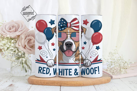 Patriotic Pup 20oz Tumbler Wrap Sublimation sassyprint 