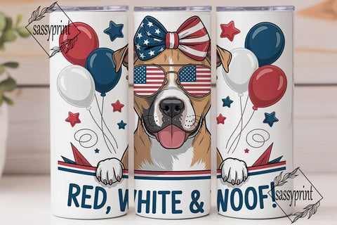 Patriotic Pup 20oz Tumbler Wrap Sublimation sassyprint 