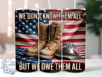 Patriotic Quote 20oz Tumbler, Military Tribute Art, Sublimation Tumbler Wrap, 20oz Tumbler, USA Flag Theme, Independence Day Gift, Honor Veterans Keepsake Sublimation ToriDesigns 