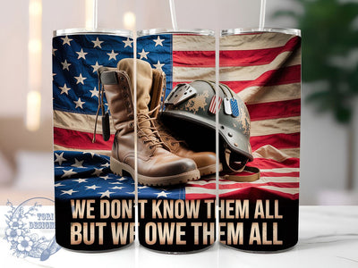 Patriotic Quote 20oz Tumbler, Military Tribute Art, Sublimation Tumbler Wrap, 20oz Tumbler, USA Flag Theme, Independence Day Gift, Honor Veterans Keepsake Sublimation ToriDesigns 