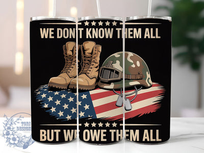 Patriotic Quote 20oz Tumbler, Military Tribute Art, Sublimation Tumbler Wrap, 20oz Tumbler, USA Flag Theme, Independence Day Gift, Honor Veterans Keepsake Sublimation ToriDesigns 