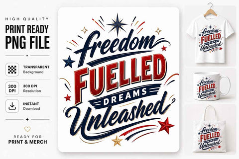 Patriotic Quote PNG Freedom Sublimation Digital Download SVG BillahCrafts 