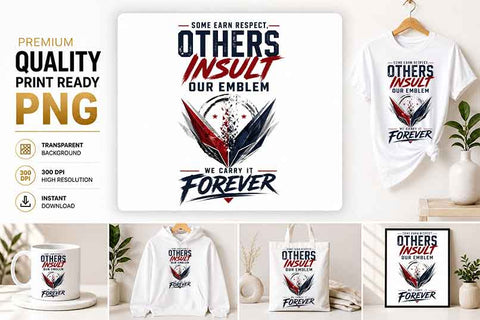 Patriotic Quote PNG | Honor Emblem Sublimation Design SVG BillahCrafts 