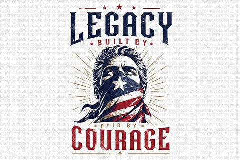 Patriotic Quote PNG Legacy Built By Courage Motivational POD Design SVG BillahCrafts 