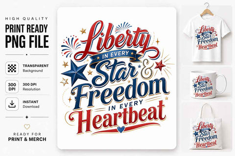 Patriotic Quote PNG Liberty Freedom Sublimation Design Digital Download SVG BillahCrafts 