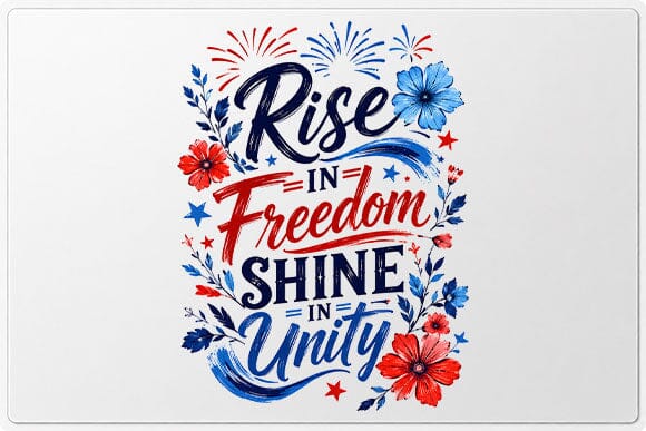 Patriotic Quote PNG Rise In Freedom Shine In Unity Sublimation Design SVG BillahCrafts 