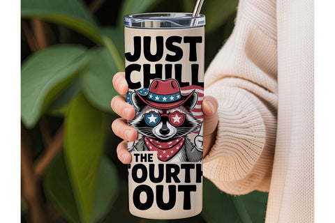 Patriotic Raccoon 20oz Tumbler Wrap Sublimation DesignSVG 