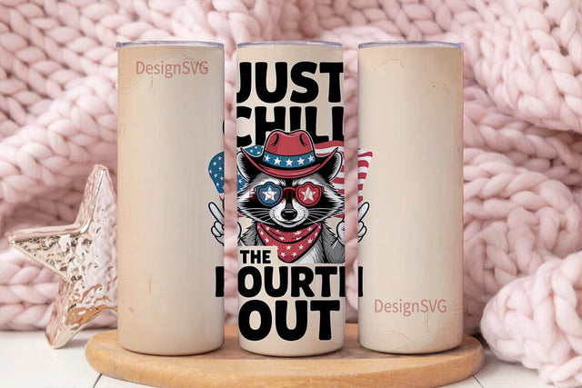 Patriotic Raccoon 20oz Tumbler Wrap Sublimation DesignSVG 