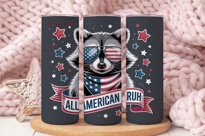 Patriotic Raccoon 20oz Tumbler Wrap Sublimation DesignSVG 