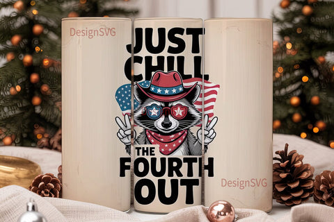 Patriotic Raccoon 20oz Tumbler Wrap Sublimation DesignSVG 