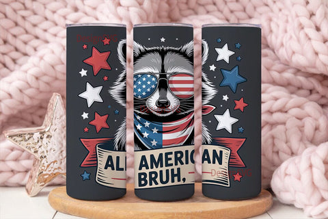 Patriotic Raccoon 20oz Tumbler Wrap Sublimation DesignSVG 