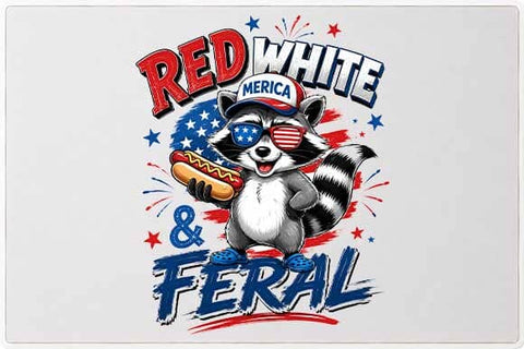 Patriotic Raccoon PNG Red White And Feral Sublimation Design SVG BillahCrafts 