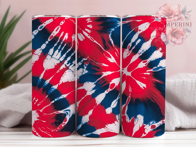 Patriotic Red White Blue Ink Tumbler, Red White Blue Wrap, 20oz Tumbler Sublimation, USA Ink Swirl Design, Independence Day Tumbler, Abstract Freedom Wrap, Stars & Stripes Ink Sublimation Sublimation Li Zamperini 