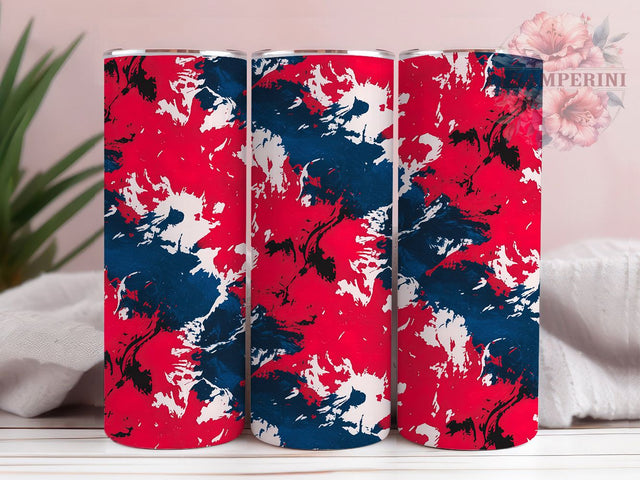 Patriotic Red White Blue Ink Tumbler, Red White Blue Wrap, 20oz Tumbler Sublimation, USA Ink Swirl Design, Independence Day Tumbler, Abstract Freedom Wrap, Stars & Stripes Ink Sublimation Sublimation Li Zamperini 