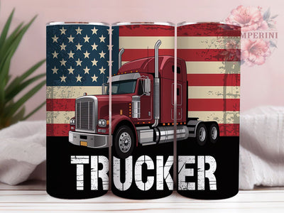 Patriotic Road Warrior Trucker Tumbler, Semi Truck Design, Trucker Accessories, Patriotic Tumbler, Trucking Life, Professional Driver Gift, Road Warrior Present Sublimation Li Zamperini 
