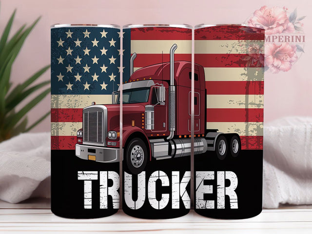 Patriotic Road Warrior Trucker Tumbler, Semi Truck Design, Trucker Accessories, Patriotic Tumbler, Trucking Life, Professional Driver Gift, Road Warrior Present Sublimation Li Zamperini 