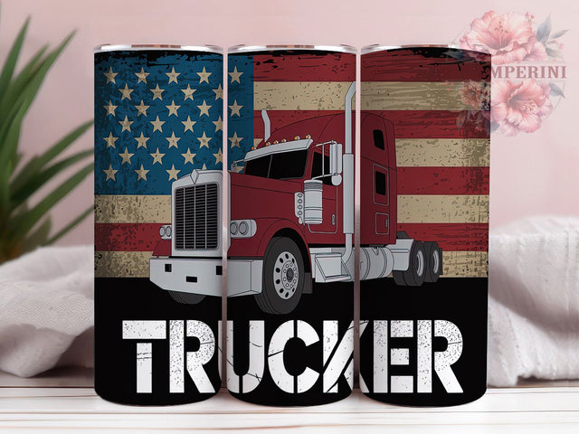 Patriotic Road Warrior Trucker Tumbler, Semi Truck Design, Trucker Accessories, Patriotic Tumbler, Trucking Life, Professional Driver Gift, Road Warrior Present Sublimation Li Zamperini 