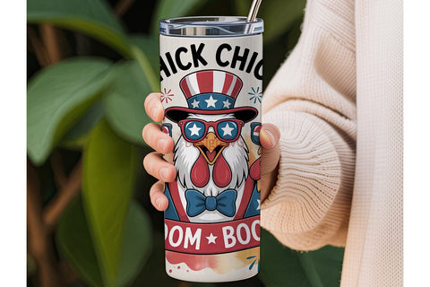 Patriotic Rooster Tumbler Wrap Sublimation DesignSVG 
