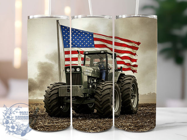 Patriotic Rustic Farm Tractor Tumbler, American Farm Tumbler, Farming Life Tumbler Wrap, 20oz Sublimation Wrap, Country Tractor Design, Rustic Farm Tumbler, Patriotic Farmer Tumbler Sublimation ToriDesigns 