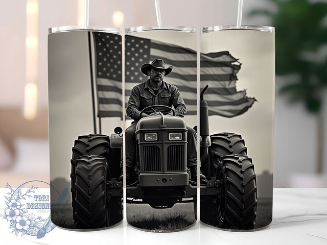Patriotic Rustic Farm Tractor Tumbler, American Farm Tumbler, Farming Life Tumbler Wrap, 20oz Sublimation Wrap, Country Tractor Design, Rustic Farm Tumbler, Patriotic Farmer Tumbler Sublimation ToriDesigns 
