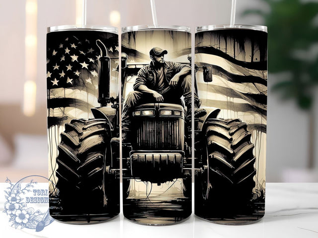Patriotic Rustic Farm Tractor Tumbler, American Farm Tumbler, Farming Life Tumbler Wrap, 20oz Sublimation Wrap, Country Tractor Design, Rustic Farm Tumbler, Patriotic Farmer Tumbler Sublimation ToriDesigns 