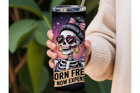 Patriotic Skeleton 20oz Tumbler Wrap Sublimation DesignSVG 