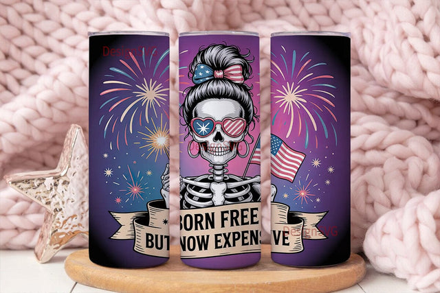Patriotic Skeleton 20oz Tumbler Wrap Sublimation DesignSVG 