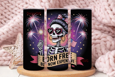 Patriotic Skeleton 20oz Tumbler Wrap Sublimation DesignSVG 