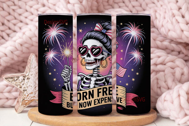 Patriotic Skeleton 20oz Tumbler Wrap Sublimation DesignSVG 
