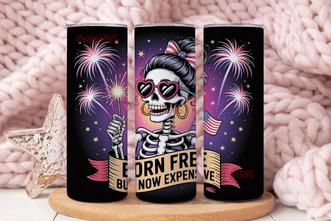 Patriotic Skeleton 20oz Tumbler Wrap Sublimation DesignSVG 