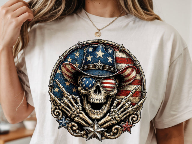 Patriotic Skull PNG, 4th of July Png SVG DesignDestine 