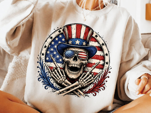 Patriotic Skull PNG, 4th of July Png SVG DesignDestine 