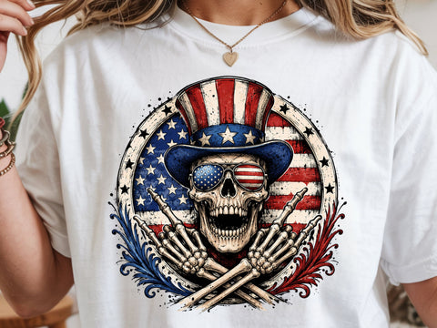 Patriotic Skull PNG, 4th of July Png SVG DesignDestine 