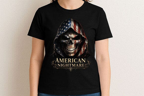 Patriotic Skull Shirt Design PNG – American Flag Hooded Graphic SVG BillahCrafts 