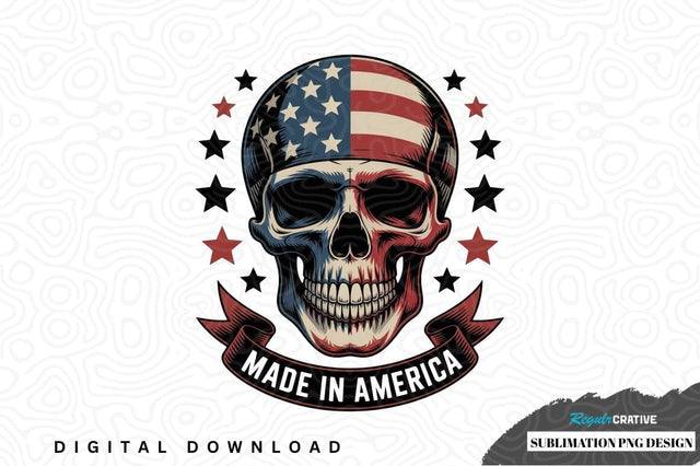 Patriotic skull sublimation png design Sublimation Regulrcrative 