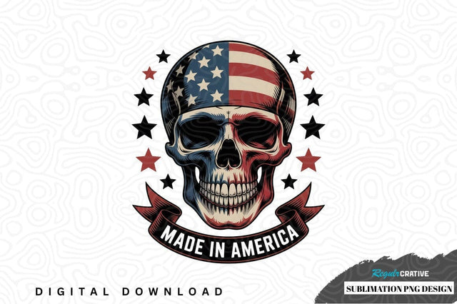 Patriotic skull sublimation png design Sublimation Regulrcrative 